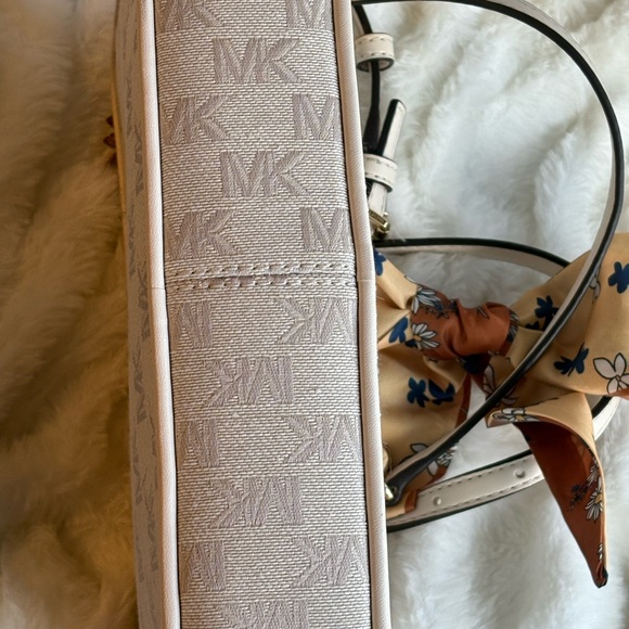 Michael Kors Cream Monogram Crossbody Bag - Picture 12 of 12